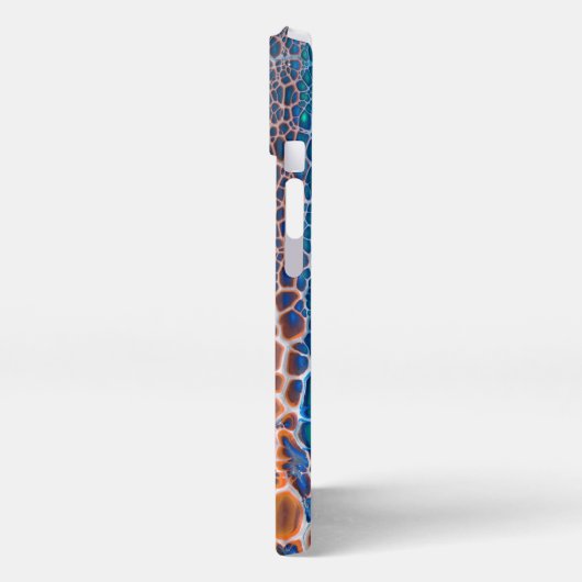 Etui iPhone 13 Verre Turquoise orange abstrait (Côté gauche)