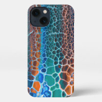 Verre Turquoise orange abstrait