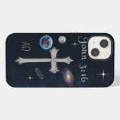 Etui iPhone 13 Verset biblique Jean 3:16 (Verso Horizontal)