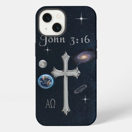 Etui iPhone 13 Verset biblique Jean 3:16 (Verso)