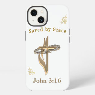 Etui iPhone 13 Verset biblique sauvé par Grace