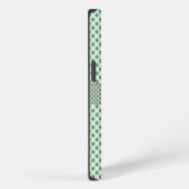 Etui iPhone 13 Vert Menthe avec Points Gris-Monogramme STaylor (Côté droit)