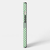 Etui iPhone 13 Vert Menthe avec Points Gris-Monogramme STaylor (Côté gauche)