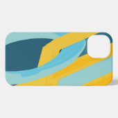Etui iPhone 13 Vibrant Yellow Blue Abstract (Verso Horizontal)
