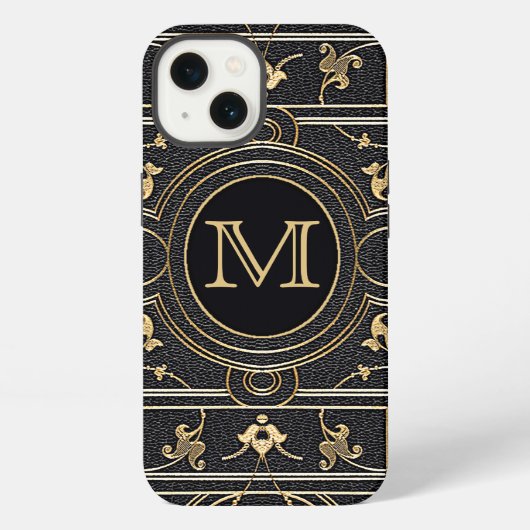 Etui iPhone 13 Vieux Monogramme Or (Verso)