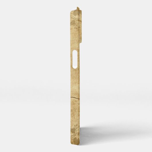 Etui iPhone 13 Vignes de parchemin de papier rustique Brown Monog (Côté droit)