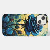 Etui iPhone 13 Vignes de Rose Bleue 1 (Verso Horizontal)