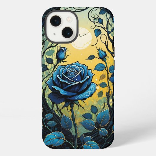Etui iPhone 13 Vignes de Rose Bleue 2 (Verso)