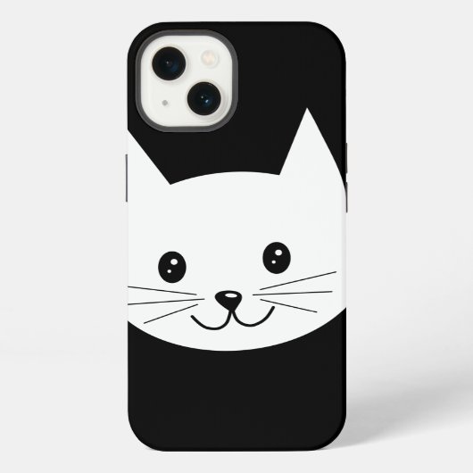 Etui iPhone 13 Visage de chat mignon. (Verso)