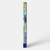 Etui iPhone 13 Vitraux Bleu Vert (Côté gauche)