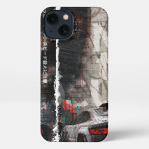 Voiture en Tokyo City iPhone 13 Slim Fit Coque, Gl
