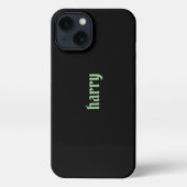 Etui iPhone 13 votre nom noir (Verso)