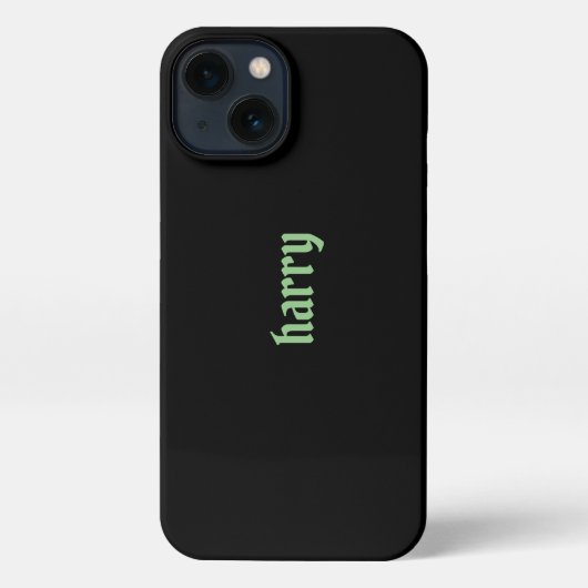 Etui iPhone 13 votre nom noir (Verso)