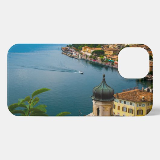 Etui iPhone 13 Water | San Benedetto Church Lake Garda, Italy (Verso Horizontal)