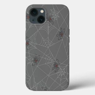 Etui iPhone 13 Web et citrouilles d'araignées d'Halloween