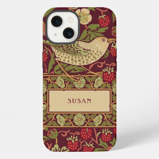 Etui iPhone 13 William Morris Strawberry Thief Coque-Mate iPhone (Verso)