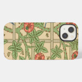 Etui iPhone 13 William Morris Trellis Design classique de papier (Verso Horizontal)