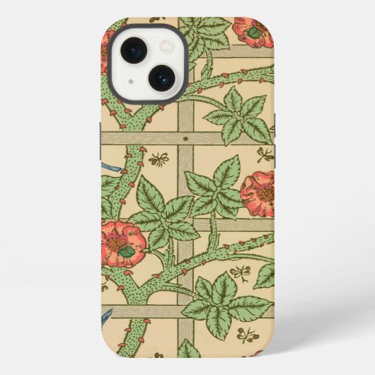 Etui iPhone 13 William Morris Trellis Design classique de papier (Verso)