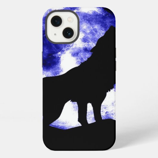 Etui iPhone 13 Wolf Howling à Moon (Verso)