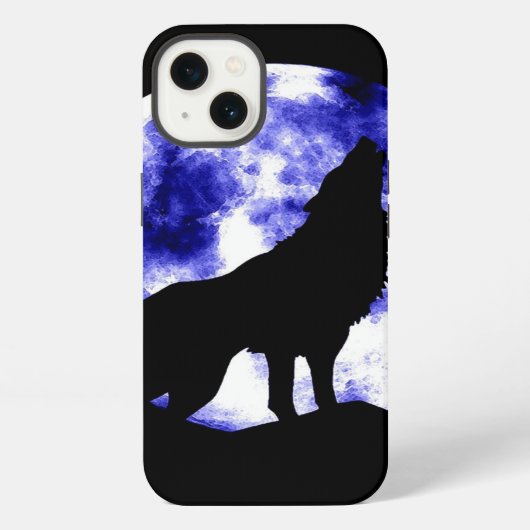 Etui iPhone 13 Wolf Howling à Moon (Verso)