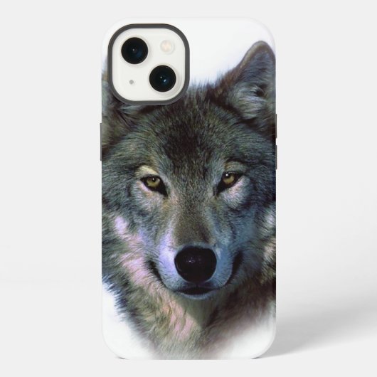 Etui iPhone 13 Yeux de loup gris (Verso)