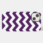 Etui iPhone 13 Zigzag violet et blanc (Verso Horizontal)