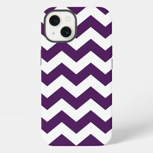 Etui iPhone 13 Zigzag violet et blanc (Verso)