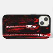 Etui iPhone 13 Zips Red print coque iphone (Verso Horizontal)