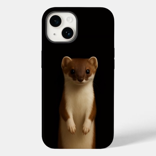Étui iPhone 14 Black 4 Luxe, Belette Élégante (Verso)