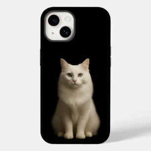 Étui iPhone 14 Black 4 Luxe, Chat Turc Angora