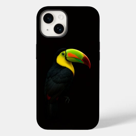 Étui iPhone 14 Black 4 Luxe, Toucan à bec caréné (Verso)