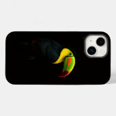Étui iPhone 14 Black 4 Luxe, Toucan à bec caréné (Verso (horizontal))