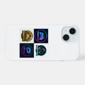 Étui iPhone 15 Badges de Rétro Gaming | C Téléphon (Verso Horizontal)