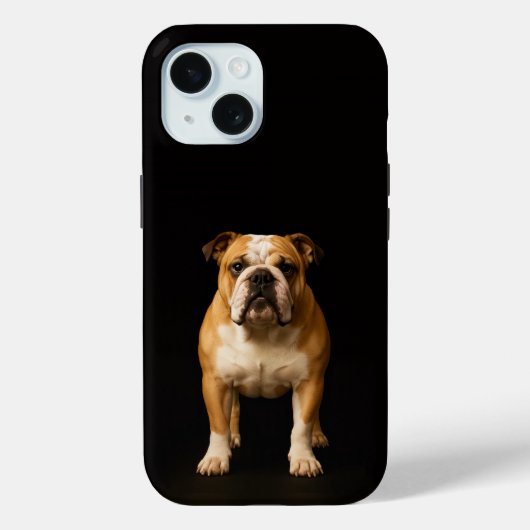 Étui iPhone 15 Black 4 Luxe, Bulldog Stamina (Verso)