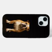 Étui iPhone 15 Black 4 Luxe, Bulldog Stamina (Verso (horizontal))