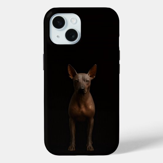 Étui iPhone 15 Black 4 Luxe, Chien Pila Argentin (Verso)