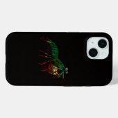 Étui iPhone 15 Black 4 Luxe, Crevette Mantis (Verso (horizontal))