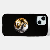 Étui iPhone 15 Black 4 Luxe, Harmonie Yin Yang (Verso (horizontal))