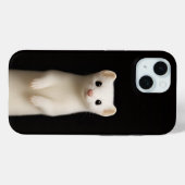 Étui iPhone 15 Black 4 Luxe, Hermine élégante (Verso (horizontal))