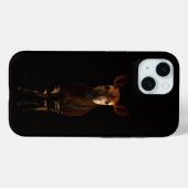 Étui iPhone 15 Black 4 Luxe, Okapi de la forêt (Verso (horizontal))