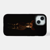 Étui iPhone 15 Black 4 Luxe, Okapi de la forêt (Verso Horizontal)