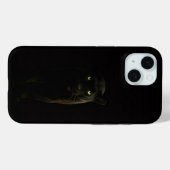 Étui iPhone 15 Black 4 Luxe, Panthère noire (Verso (horizontal))