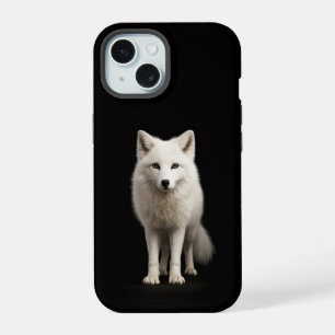 Étui iPhone 15 Black 4 Luxe, Renard Arctique Ivoir