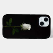 Étui iPhone 15 Black 4 Luxe, Rose Blanche Pure (Verso (horizontal))