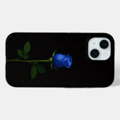 Étui iPhone 15 Black 4 Luxe, Rose Bleu de Minuit (Verso (horizontal))