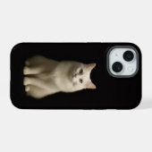 Étui iPhone 15 Case-Mate Black 4 Luxe, Chat Angora (Verso Horizontal)