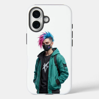 Étui iPhone 15 Graphique Garçon Anime Cyberpunk Mo