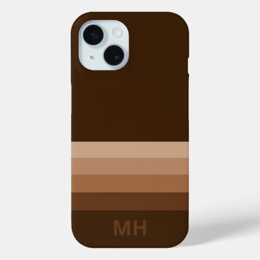 Étui iPhone 15 Monogramme Rayures Classiques (Verso)