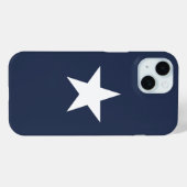 Étui iPhone 15 motif étoile classique bleu marine (Verso (horizontal))