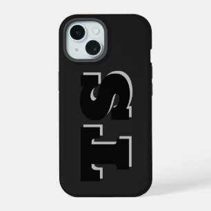 Étui iPhone 15 personnalisé avec initiales grasses